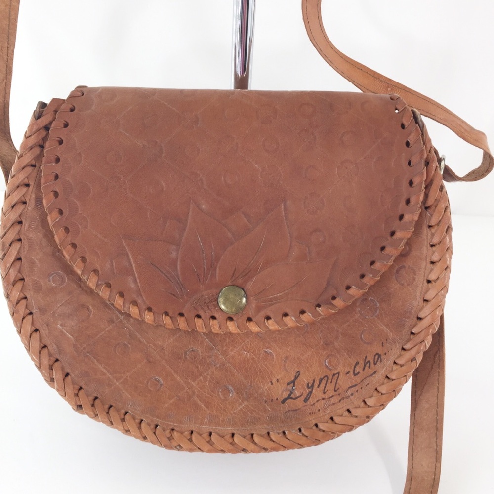 Vintage handmade Crossbody bag flowers geo…